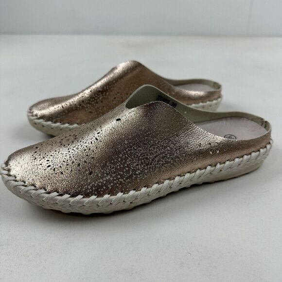 Bernie Mev New York TW168 Rose Gold Metallic Mule Slip On Size 38 (7.5-8) - Picture 9 of 11